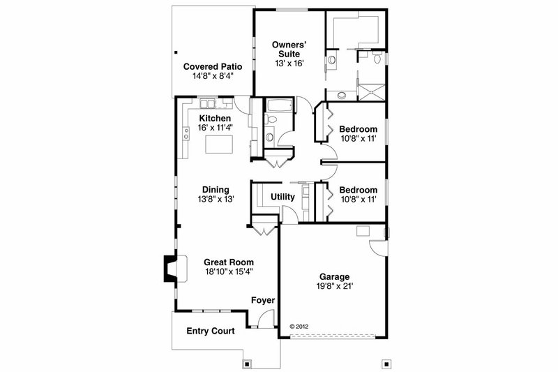 Home Plan - Floor Plan - Main Floor for Traditional House Plan #124-912 - 3 bed, 2 bath