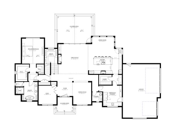 House Blueprint - Farmhouse Floor Plan - Main Floor Plan #1114-16