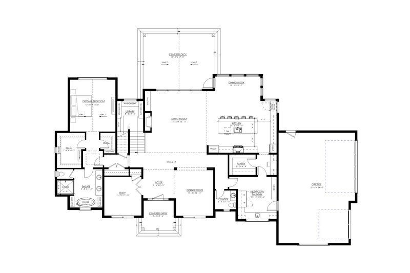 Dream House Plan - Floor Plan - Main Floor for Farmhouse House Plan #1114-16 - 4 bed, 3.5 bath