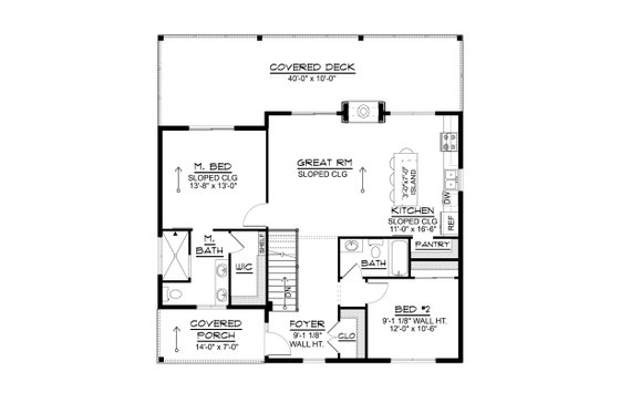 Floor Plan - Main Floor for Modern House Plan #1064-319 - 2 bed, 2 bath