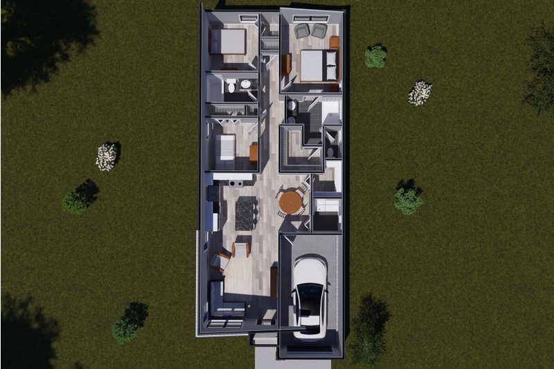 House Plan Design - Floor Plan - Main Floor 1 for Modern House Plan #513-2407 - 3 bed, 2 bath