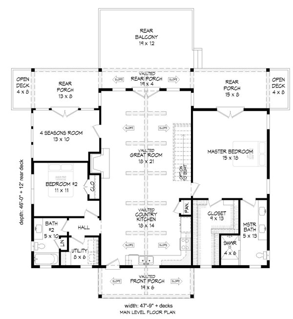 House Design - Traditional Floor Plan - Main Floor Plan #932-489