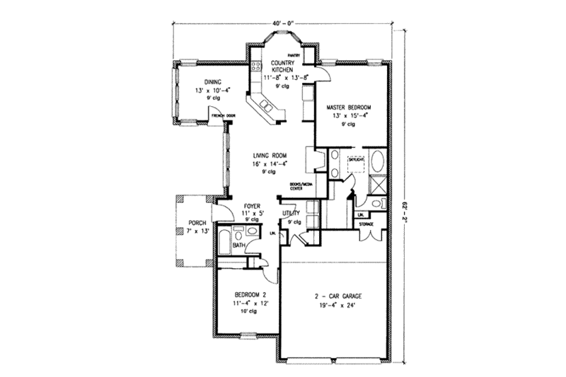 Architectural House Design - Floor Plan - Main Floor for European House Plan #410-299 - 2 bed, 2 bath