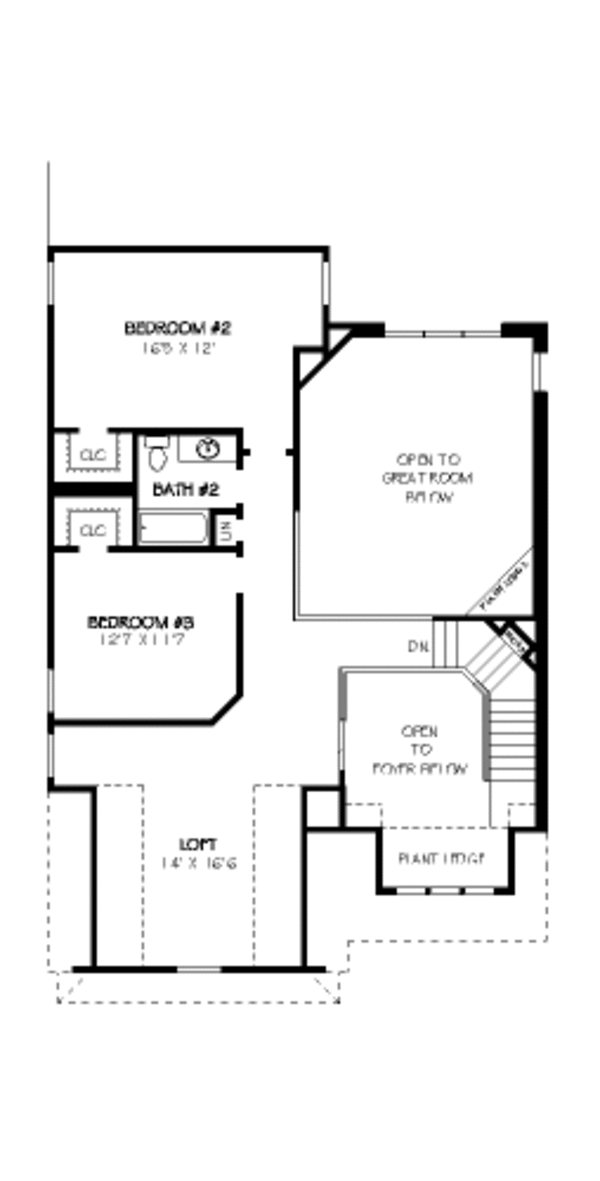 Bungalow Floor Plan - Upper Floor Plan #424-212