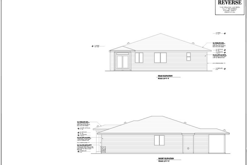 Architectural House Design - Exterior - Other Elevation 1 for Prairie House Plan #53-720 - 4 bed, 2 bath
