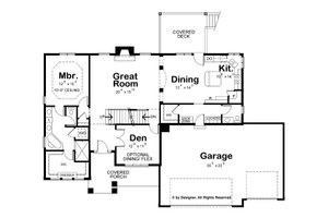 Floor Plan - Main Floor for Modern House Plan #20-2268 - 4 bed, 3.5 bath