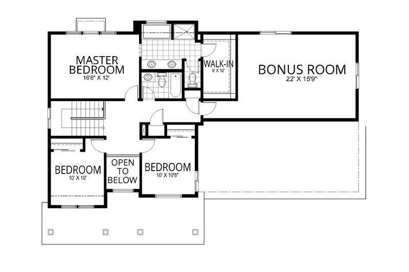 House Design - Floor Plan - Upper Floor for Traditional House Plan #112-207 - 3 bed, 2.5 bath