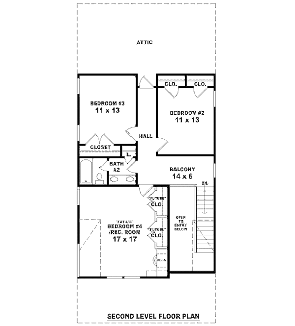 Craftsman Floor Plan - Upper Floor Plan #81-13790