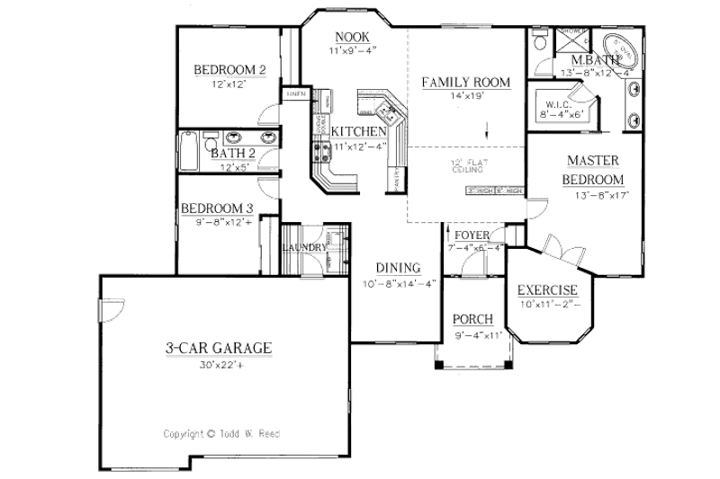 Home Plan - Floor Plan - Main Floor for Traditional House Plan #437-14 - 3 bed, 2 bath