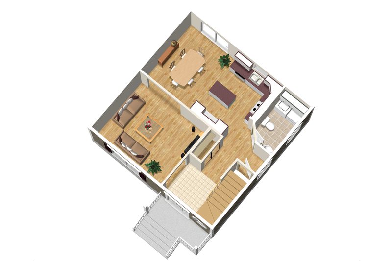Architectural House Design - Floor Plan - Main Floor 1 for Traditional House Plan #25-4414 - 3 bed, 1 bath