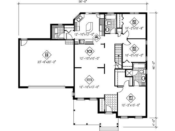 Traditional Floor Plan - Main Floor Plan #25-4133