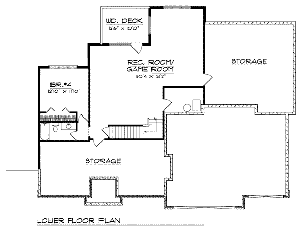House Plan Design - European Floor Plan - Lower Floor Plan #70-767