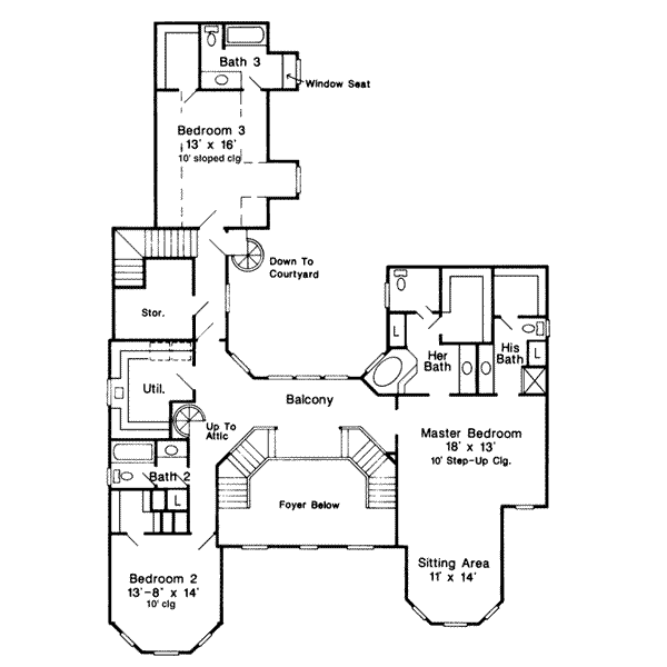 House Plan Design - Victorian Floor Plan - Upper Floor Plan #410-262