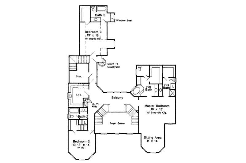 Dream House Plan - Floor Plan - Upper Floor for Victorian House Plan #410-262 - 3 bed, 4.5 bath