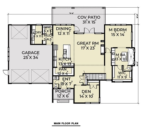 Architectural House Design - Contemporary Floor Plan - Main Floor Plan #1070-44