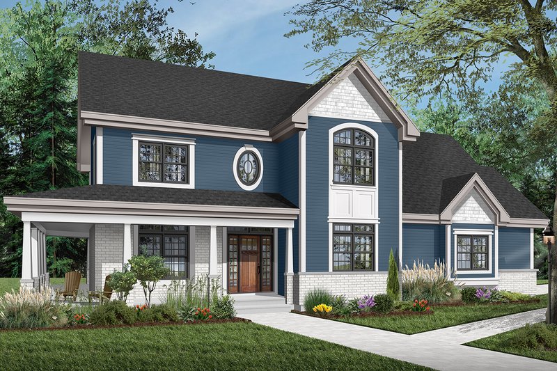 Dream House Plan - Exterior - Front Elevation 5 for Traditional House Plan #23-603 - 4 bed, 3.5 bath