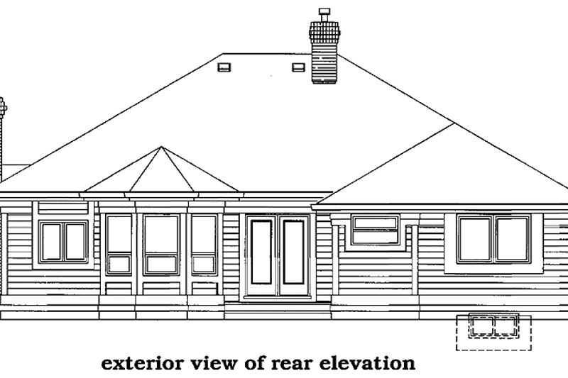 Home Plan - Exterior - Rear Elevation for Prairie House Plan #47-811 - 3 bed, 2 bath