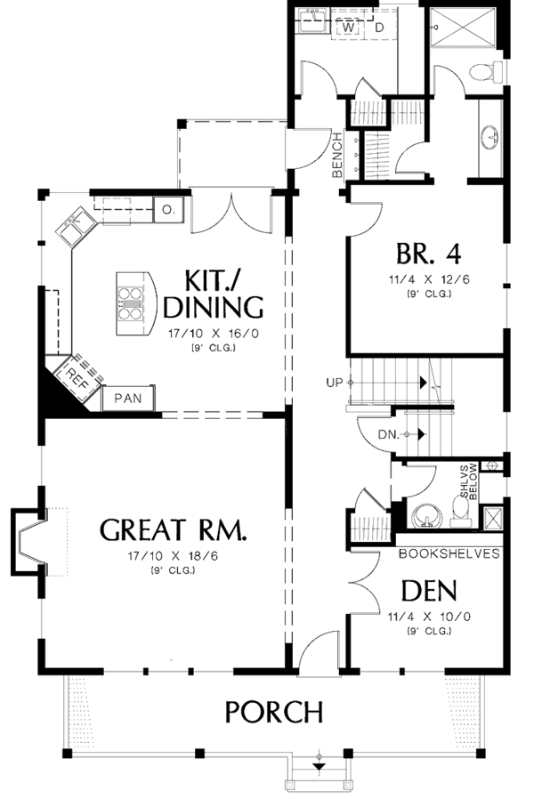 House Design - Country Floor Plan - Main Floor Plan #48-793