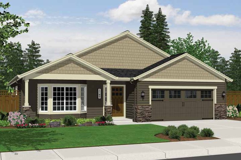 Home Plan - Exterior - Front Elevation 3 for Craftsman House Plan #943-15 - 3 bed, 2 bath