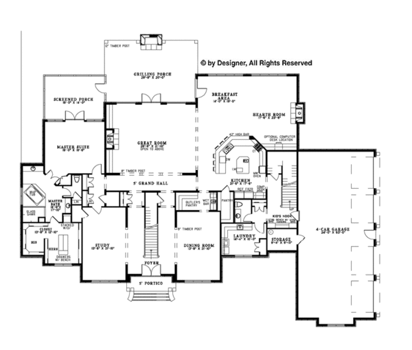 Home Plan - European Floor Plan - Main Floor Plan #17-3329