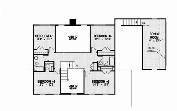 Architectural House Design - Country Floor Plan - Upper Floor Plan #953-76