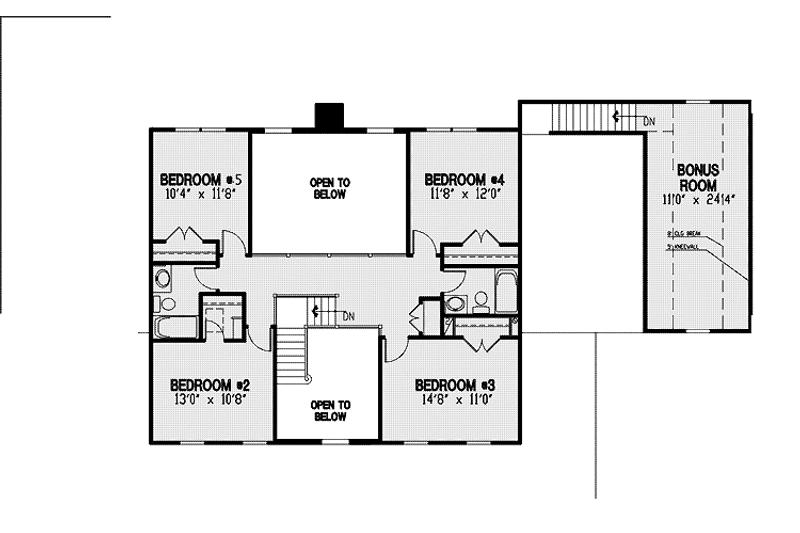 Dream House Plan - Floor Plan - Upper Floor for Country House Plan #953-76 - 5 bed, 3.5 bath