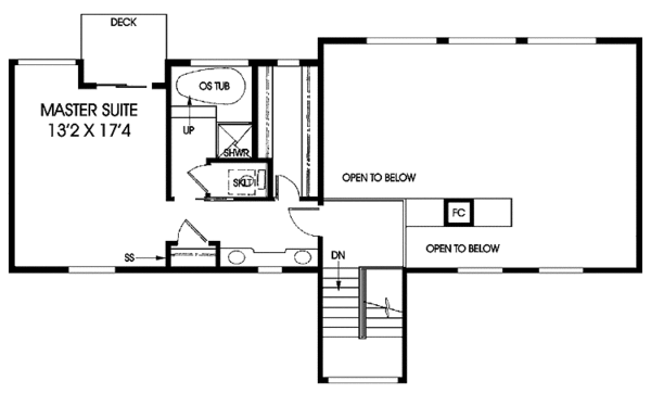 Architectural House Design - Adobe / Southwestern Floor Plan - Upper Floor Plan #60-967