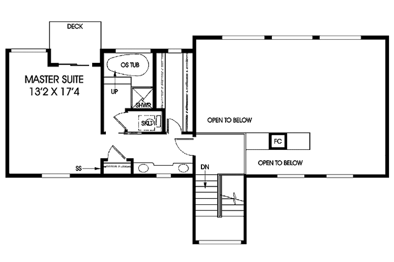 Home Plan - Floor Plan - Upper Floor for Adobe / Southwestern House Plan #60-967 - 3 bed, 3 bath