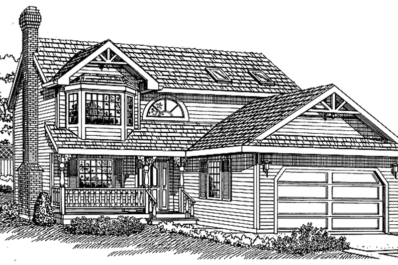 Architectural House Design - Victorian Exterior - Front Elevation Plan #47-813