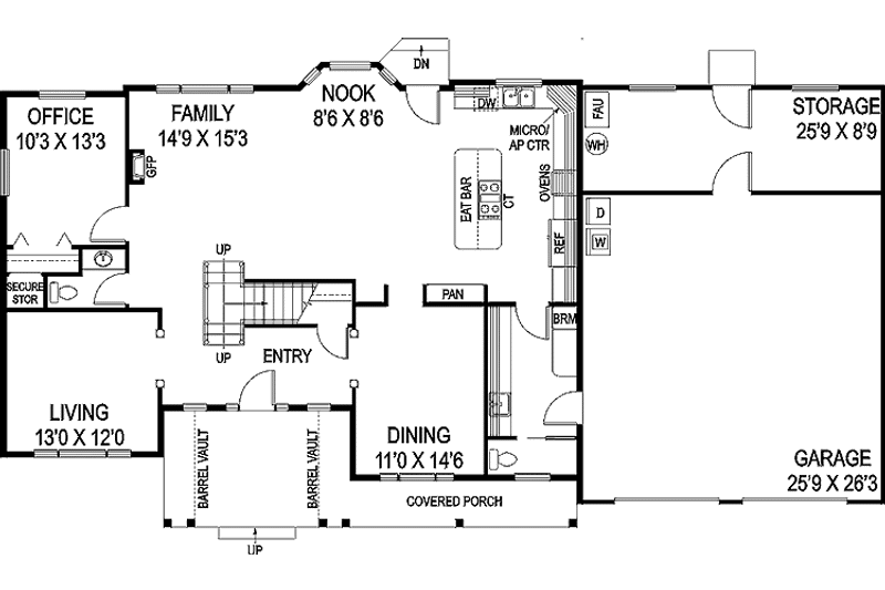 Home Plan - Floor Plan - Main Floor for Country House Plan #60-831 - 5 bed, 2.5 bath