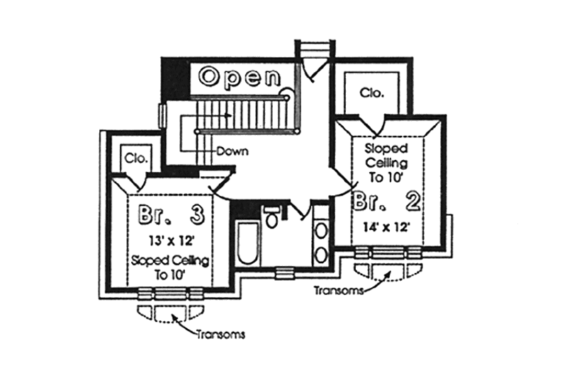 House Design - Floor Plan - Upper Floor for Country House Plan #974-3 - 3 bed, 3 bath
