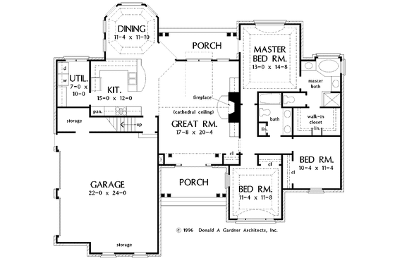 Floor Plan - Main Floor for Ranch House Plan #929-371 - 3 bed, 2 bath