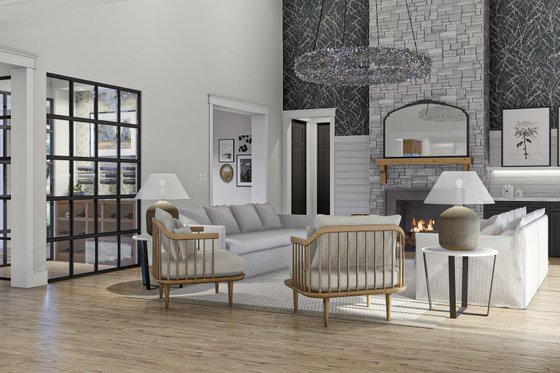 Interior - Family Room for Modern House Plan #455-575 - 5 bed, 5 bath