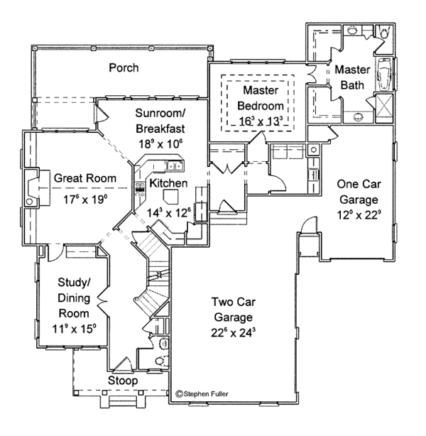 Dream House Plan - Country Floor Plan - Main Floor Plan #429-261