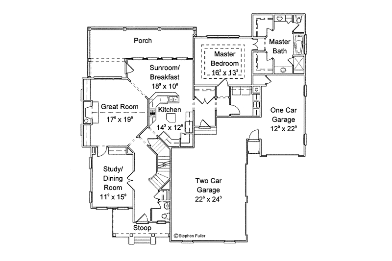 Home Plan - Floor Plan - Main Floor for Country House Plan #429-261 - 4 bed, 3.5 bath