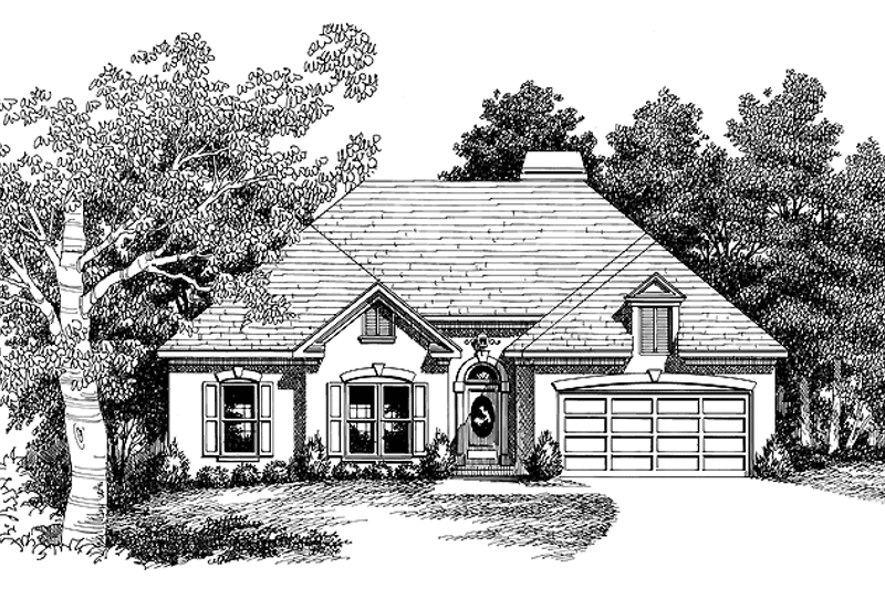 Home Plan - Exterior - Front Elevation 3 for Mediterranean House Plan #927-68 - 3 bed, 2 bath