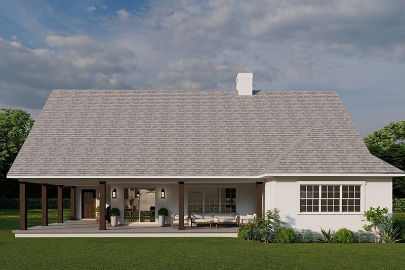 House Plan Design - Exterior - Rear Elevation 1 for Cottage House Plan #923-294 - 4 bed, 3 bath