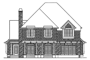 Exterior - Rear Elevation for Craftsman House Plan #132-410 - 4 bed, 4 bath