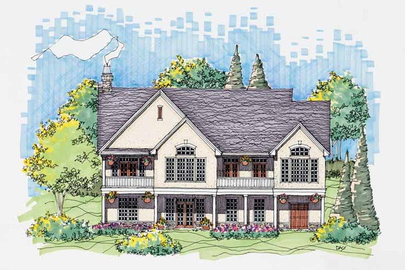 Home Plan - Exterior - Rear Elevation for Country House Plan #929-569 - 3 bed, 2.5 bath