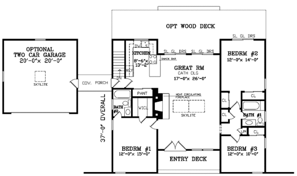 Home Plan - Contemporary Floor Plan - Main Floor Plan #314-245