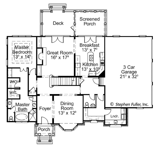 Home Plan - Colonial Floor Plan - Main Floor Plan #429-403