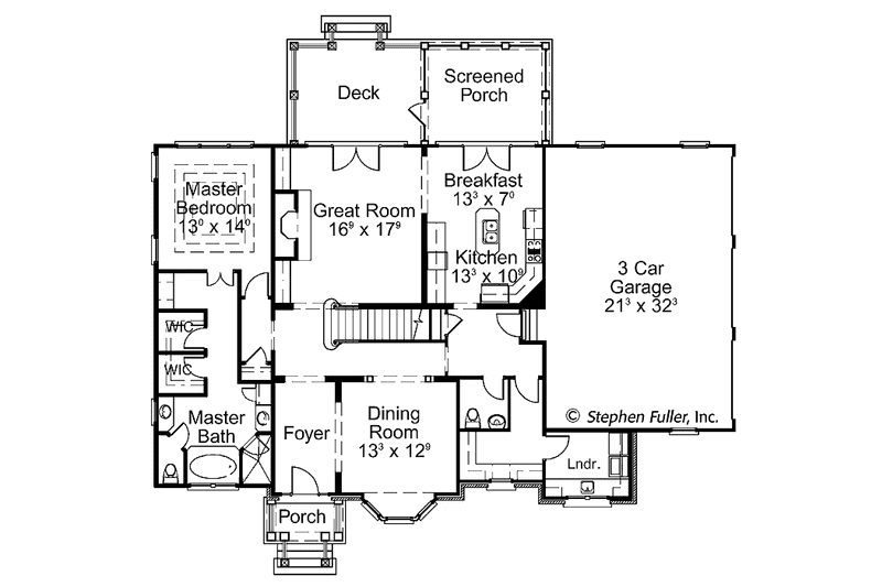 Home Plan - Floor Plan - Main Floor for Colonial House Plan #429-403 - 3 bed, 3.5 bath