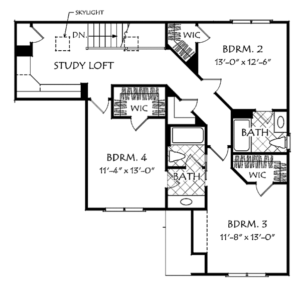 Architectural House Design - European Floor Plan - Upper Floor Plan #927-506