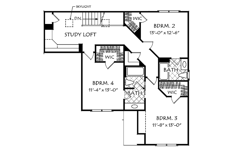 Home Plan - Floor Plan - Upper Floor for European House Plan #927-506 - 4 bed, 3.5 bath