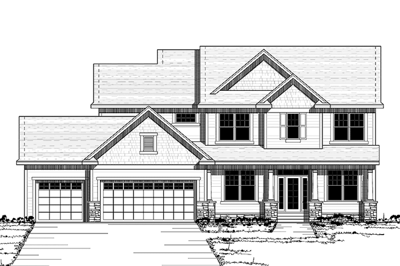 Home Plan - Exterior - Front Elevation 3 for European House Plan #51-635 - 4 bed, 3.5 bath