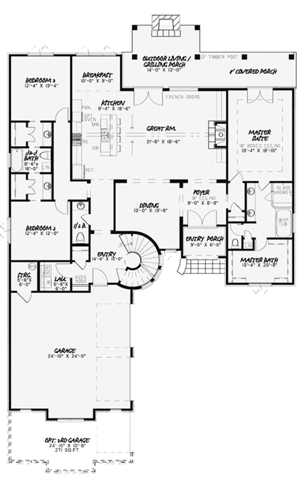 Home Plan - European Floor Plan - Main Floor Plan #17-3372