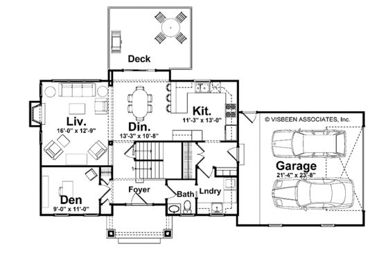 Floor Plan - Main Floor for Country House Plan #928-163 - 3 bed, 2.5 bath