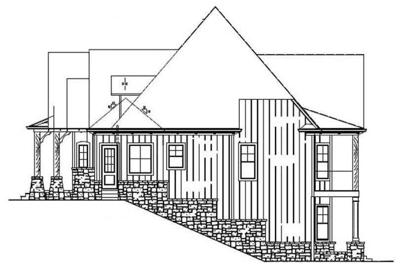 House Blueprint - Exterior - Other Elevation for Ranch House Plan #54-365 - 4 bed, 4 bath