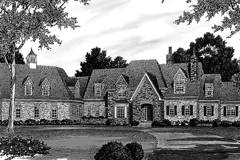 Dream House Plan - Exterior - Front Elevation 3 for European House Plan #453-471 - 5 bed, 5 bath
