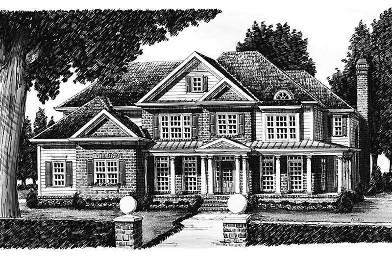 Home Plan - Exterior - Front Elevation 3 for Classical House Plan #927-605 - 5 bed, 4.5 bath